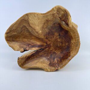 natural live edge burl wood bowl rustic handcrafted centerpiece
